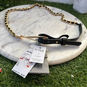 IP blue linea pelle  women belt black /gold NEW size M